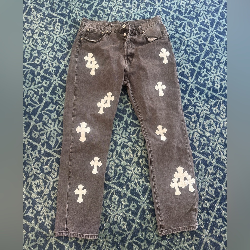 Chrome hearts Levi jeans white snake skin and alligator skin jeans